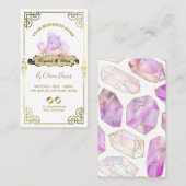 Esoteric Crystal White roze and Gold Visitekaartje (Voorkant / Achterkant)