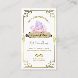Esoteric Crystal White roze and Gold Visitekaartje