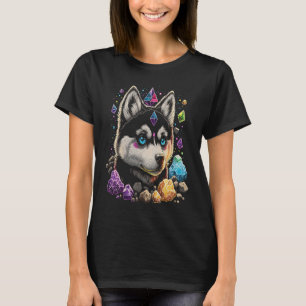 Esoteric Husky Dog Crystals Cute Illustration 1 T-shirt