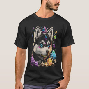 Esoteric Husky Dog Crystals Cute Illustration 1 T-shirt