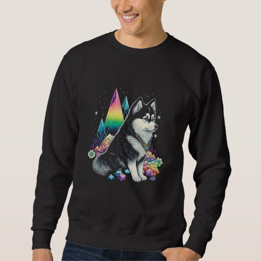 Esoteric Husky Dog Crystals Cute Illustration  1 Trui (Voorkant)