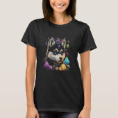 Esoteric Husky Dog Crystals Cute Illustration  2 T-shirt (Voorkant)