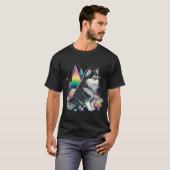 Esoteric Husky Dog Crystals Cute Illustration T-shirt (Voorkant volledig)
