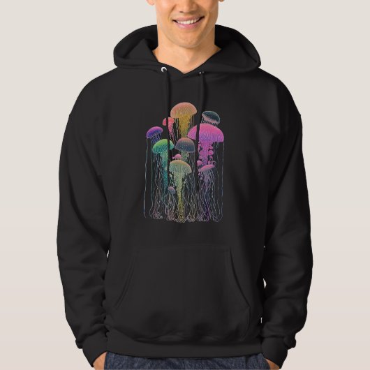 Esoteric Jellyfish Crystals Cute Illustration  1 Hoodie (Voorkant)