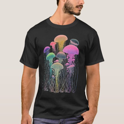 Esoteric Jellyfish Crystals Cute Illustration  1 T-shirt (Voorkant)