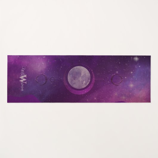 Esoteric Moon And Stars Personalized Yogamat (Voorkant (horizontaal))