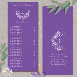 Esoteric Psychic Modern Services prijslijst Reclamekaart