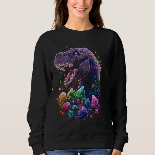Esoteric Rex Trex Crystals Cute Illustration  1 Trui (Voorkant)