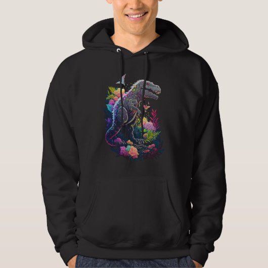 Esoteric Rex Trex Crystals Cute Illustration  2 Hoodie (Voorkant)