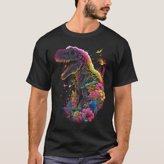Esoteric Rex Trex Crystals Cute Illustration  4 T-shirt (Voorkant)