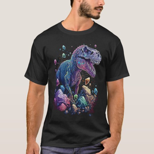 Esoteric Rex Trex Crystals Cute Illustration  5 T-shirt (Voorkant)