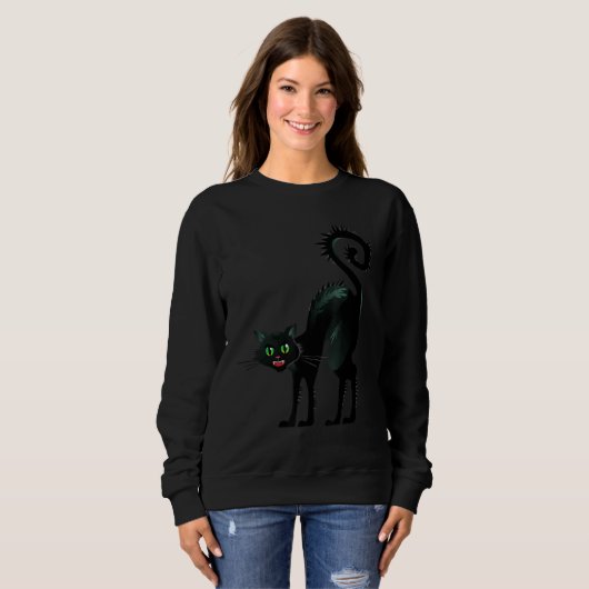 Esoteric Scared Black Cat Trui (Voorkant volledig)