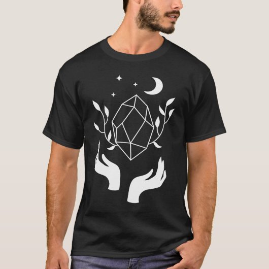 Esoteric Spiritual Moon Flower Line T-shirt (Voorkant)