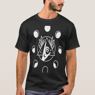 Esoteric Spiritueel Moon Hands Symbol Line T-shirt