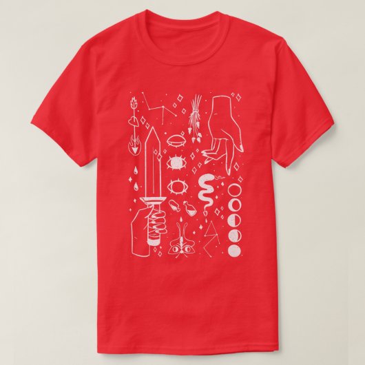 Esoteric Spiritueel Witch Stuff Art Design Illustr T-shirt (Design voorkant)