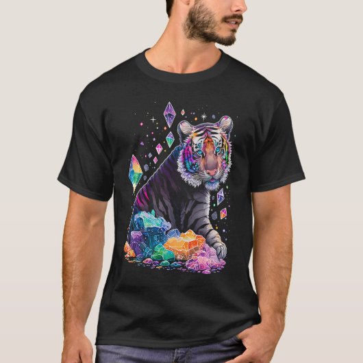 Esoteric Tiger Crystals Cute Illustration 1 T-shirt (Voorkant)