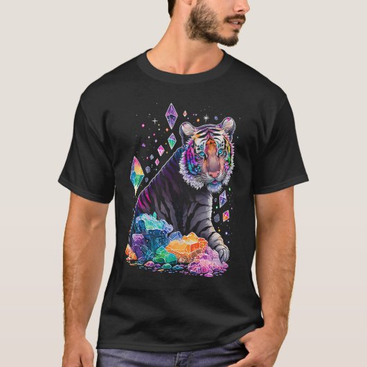 Esoteric Tiger Crystals Cute Illustration  1 T-shirt (Voorkant)