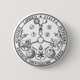 Esoteric VITRIOL Pics Badge Alchemy Alchemist Ronde Button 5,7 Cm