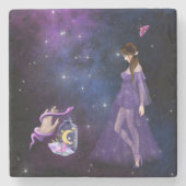 Esoteric Witchcraft Magick Paars Gift for Witch Stenen Onderzetter (Voorkant)