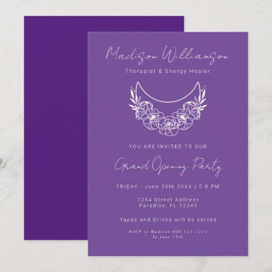 Esoterisch Psychisch Modern Moon Business Event Kaart (Voorkant / Achterkant)