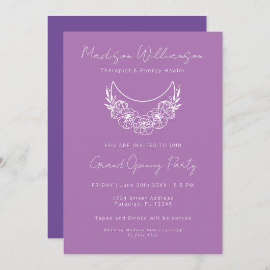 Esoterisch Psychisch Modern Moon Business Event Kaart (Voorkant / Achterkant)