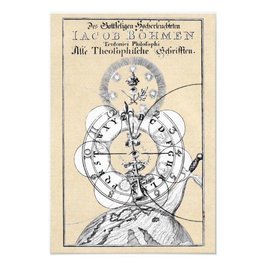 Esoterische alfabet van Jakob Böhme Foto Afdruk (Voorkant)