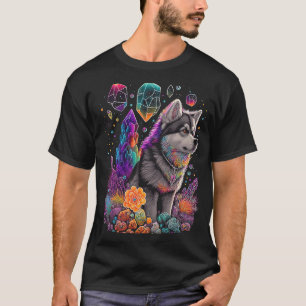 Esoterische Husky Hond Kristallen Mooie Illustrati T-shirt