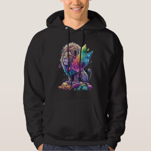 Esoterische Leeuw Kristallen Mooie Illustratie 3 Hoodie