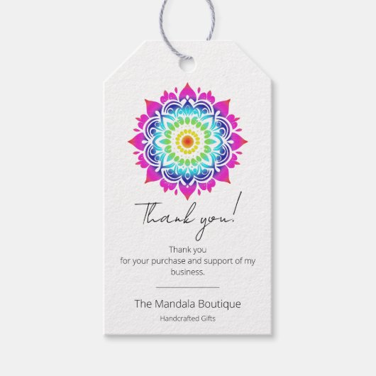 Esoterische Mandala Holistische Metafysische Dank  Cadeaulabel (Voorkant)