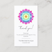 Esoterische Mandala Holistische Metafysische Dank Visitekaartje (Voorkant)