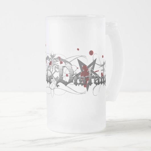 Esoterische MOK!!! Matglas Bierpul (Voorkant rechts)