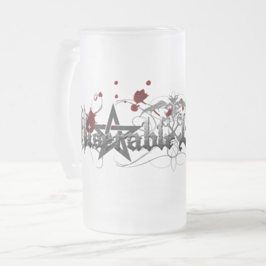 Esoterische MOK!!! Matglas Bierpul (Voorkant links)