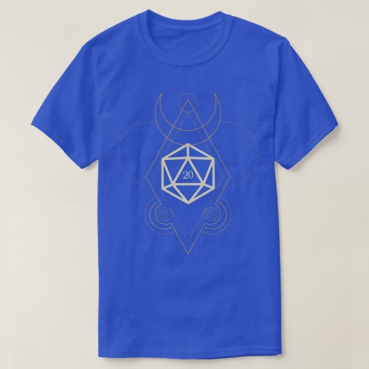Esoterische Polyhedral D20 Dice Tarot Vijf T-shirt (Design voorkant)