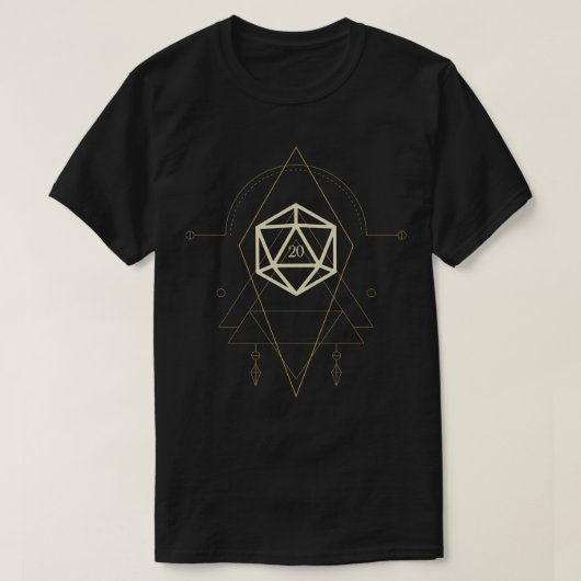 Esoterische polyhedrale D20 Dice Tarot Twee T-shirt (Design voorkant)
