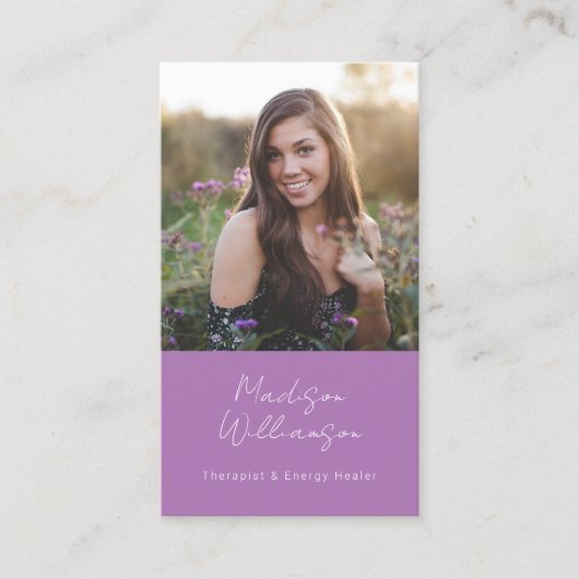 Esoterische Psychische Moderne Foto Klant Dank u Visitekaartje (Voorkant)