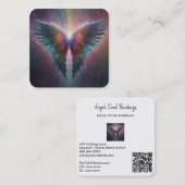 ** Esoterische QR Mystieke Regenboog Engel Vleugel Vierkante Visitekaartje (Voorkant / Achterkant)
