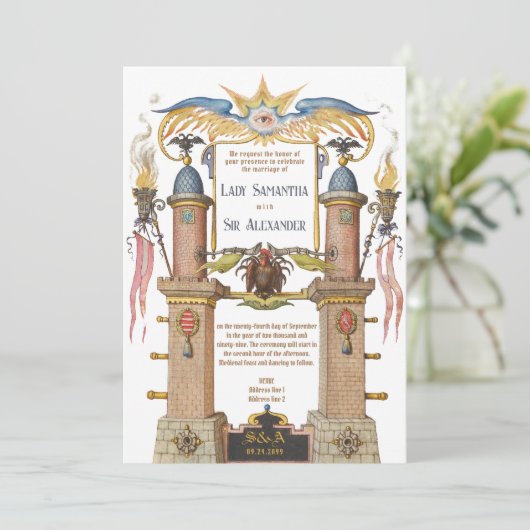 Esoterische Renaissance Manuscript Middeleeuwse br Kaart (Staand voorkant)