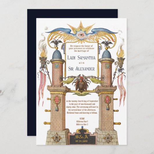 Esoterische Renaissance Manuscript Middeleeuwse br Kaart (Voorkant / Achterkant)