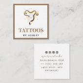 Esoterische slang bruin Tattoo artistieke sociale  Vierkante Visitekaartje (Voorkant / Achterkant)