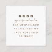 Esoterische slang bruin Tattoo artistieke sociale  Vierkante Visitekaartje (Achterkant)