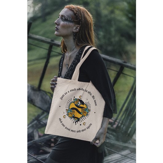 Esoterische Slang en Rozen Halloween Tote Bag