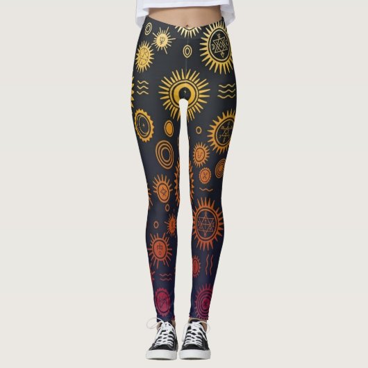 Esoterische Zonnecyclus Leggings (Voorkant)