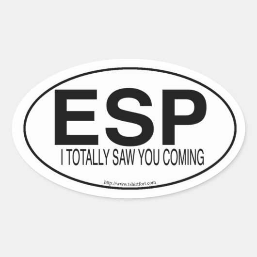 ESP Funny Euro Oval Decal Style Slogan Ovale Sticker (Voorkant)