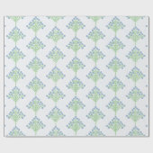 Espalier Bloei in Leisteen en Groen Cadeaupapier (Vlak)