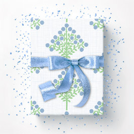 Espalier Bloei in Leisteen en Groen Cadeaupapier