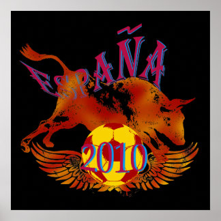 España 2010 Grunge Toro voetbal giften Poster
