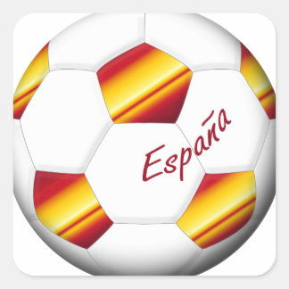 ESPAÑA Balón de Fútbol colores de bandera española Vierkante Sticker