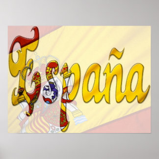 España Banderas ~ Spaanse vlag Poster