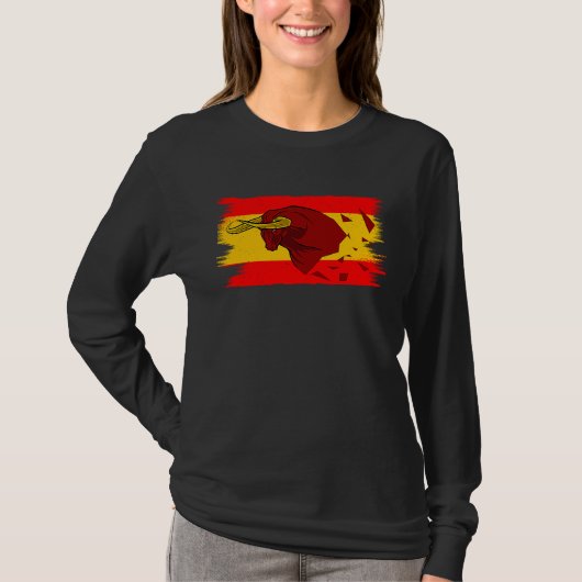 Espana Bull Fight for Taurus and Spain Flag T-shirt (Voorkant)