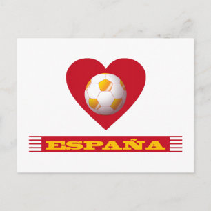 ESPAÑA Fútbol Corazón y Bufanda Brasil 2014 Briefkaart